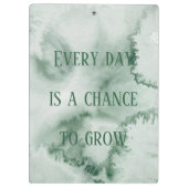 Monogram & naam Bevestiging Waterverf Grijze clip Klembord (Achterkant)