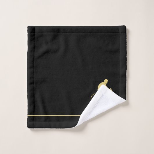 Monogram naam Bicycle Gold Black Bad Handdoek (Wasdoekje)