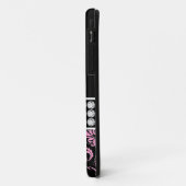 Monogram Naam Black Pink Damask iPhone 5 Hoesje (Achterkant/links)