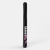 Monogram Naam Black Pink Damask iPhone 5 Hoesje (Achterkant/rechts)