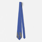 Monogram naam blauw grijs stijlvol modern stropdas (Voorkant)