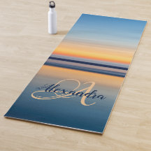 Monogram Naam Blauw Oranje Zen Beach Ocean Sunset