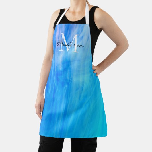 Monogram Naam Blauw Schort (Insitu)