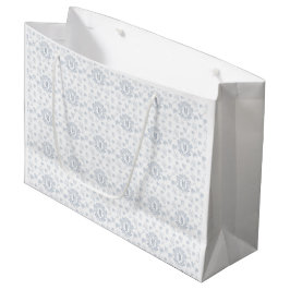 Monogram Naam Blauw Wit Chinoiserie Patroon Groot Cadeauzakje