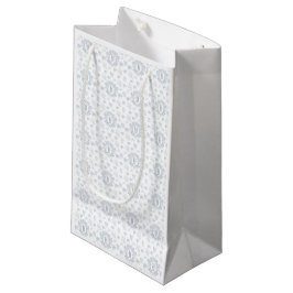 Monogram Naam Blauw Wit Chinoiserie Patroon Klein Cadeauzakje