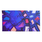 Monogram naam blauwe marine kleurrijke abstracte v kussensloop (Achterkant-Rechts)