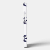 Monogram Naam Blauwe Roze Retrofloer Waterverf Case-Mate iPhone Case (Achterkant / Links)