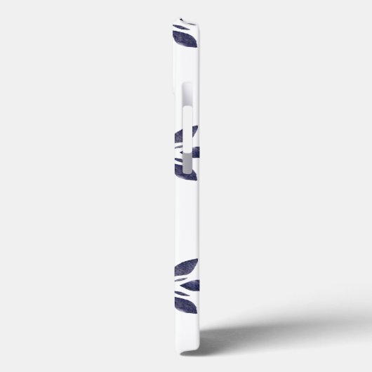 Monogram Naam Blauwe Roze Retrofloer Waterverf Case-Mate iPhone Case (Achterkant / Links)