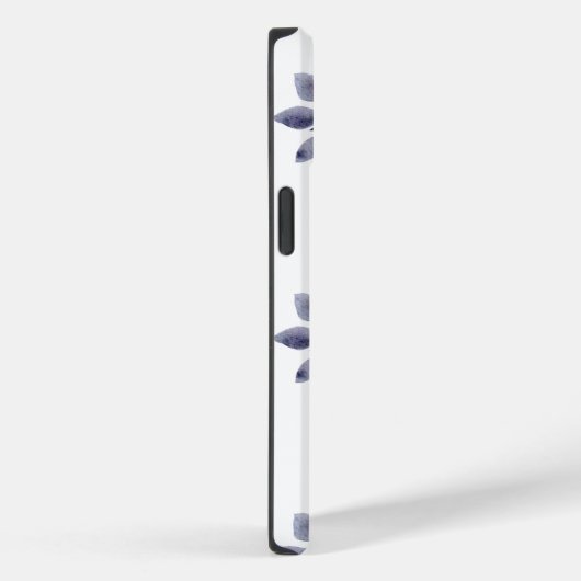 Monogram Naam Blauwe Roze Waterverf Retroflower Case-Mate iPhone Case (Achterkant / Rechts)