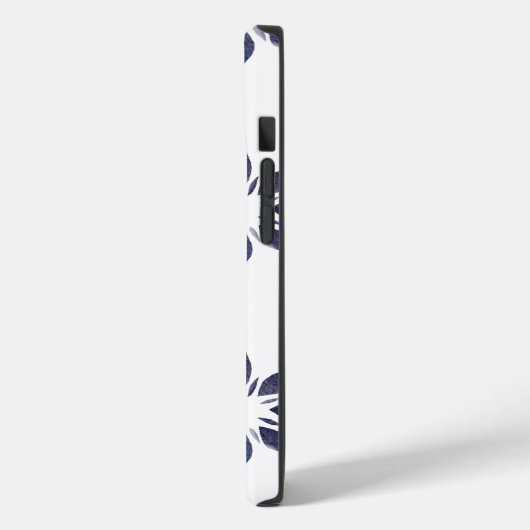 Monogram Naam Blauwe Roze Waterverf Retroflower Case-Mate iPhone Case (Achterkant / Links)