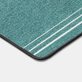 Monogram naam, Blauwgroen denim print, platina acc Bureaumat (Hoek)