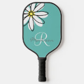 Monogram Naam Bloem Madeliefje  Pickleball Paddle (Voorkant)