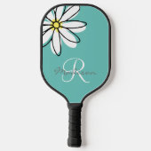 Monogram Naam Bloem Madeliefje  Pickleball Paddle (Achterkant)