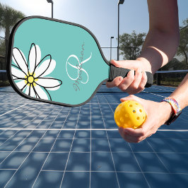 Monogram Naam Bloem Madeliefje  Pickleball Paddle