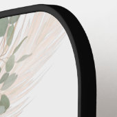 Monogram Naam Bloem Pampas Gras Aangepast Pickleball Paddle (Links Detail)