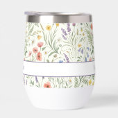 Monogram Naam Bloem Wildflower Boho Lavendel Chic (Rechts)