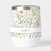 Monogram Naam Bloem Wildflower Boho Lavendel Chic (Achterkant)