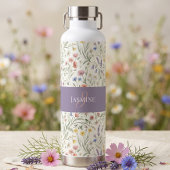 Monogram Naam Bloem Wildflower Boho Lavendel Chic Waterfles