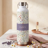 Monogram Naam Bloem Wildflower Boho Lavendel Chic Waterfles