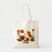 Monogram Naam Bloemen Bruidsmeisje Trouwcadeau Gun Tote Bag (Voorkant)