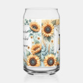 Monogram naam bloemen zonnebloem pastel waterverf blikvorm glas (Rechts)