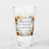 Monogram naam bloemen zonnebloem pastel waterverf glas (Achterkant)
