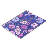 Monogram Naam Bloemenpatroon Gepersonaliseerd Noti Notitieboek (Linkerzijde)