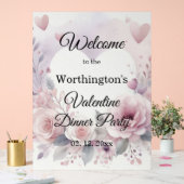 Monogram naam bloemhart romantische waterverf acryl bord (Huwelijk)
