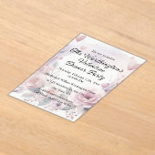 Monogram naam bloemhart romantische waterverf acryl uitnodigingen (Laagn)