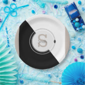 Monogram & naam blok grafische wegwerp bord (Feest)