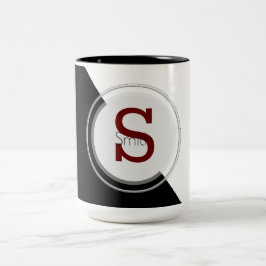 Monogram & naam blok koffiemok tweekleurige koffiemok