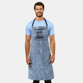 Monogram Naam Blue Barbecue Schort