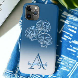 Monogram Naam Blue Ombre Tropical Scallop Shells Case-Mate iPhone Case
