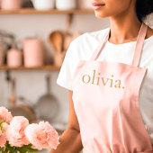 Monogram Naam Blush Roze Goud Modern Chic Elegant Schort