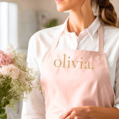 Monogram Naam Blush Roze Goud Modern Chic Elegant Schort