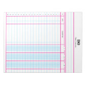 Monogram Naam Boekhoudpapier Notitieblok (Voorkant)