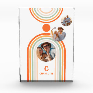 Monogram naam Boho Arch Multi Photo Trendy Girly Fotoblokken