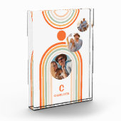 Monogram naam Boho Arch Multi Photo Trendy Girly Fotoblokken (Links)