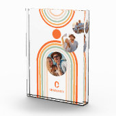 Monogram naam Boho Arch Multi Photo Trendy Girly Fotoblokken (Rechts)