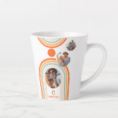 Monogram naam Boho Arch Multi Photo Trendy Girly Latte Mok (Rechts)