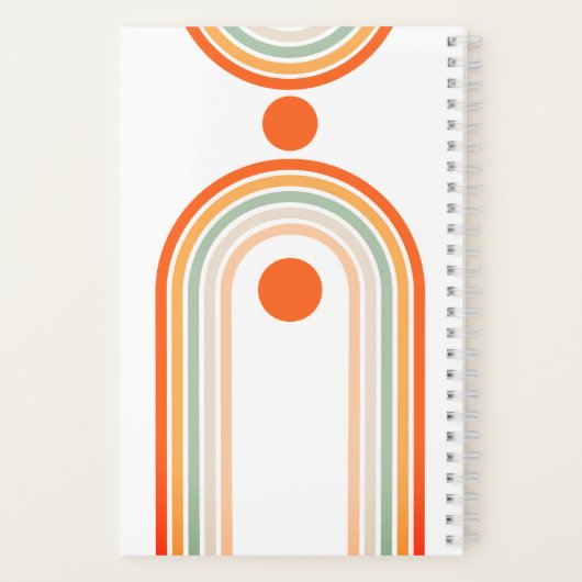 Monogram naam Boho Arch Multi Photo Trendy Girly Notitieboek (Achterkant)