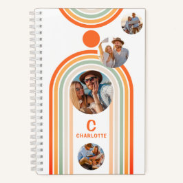 Monogram naam Boho Arch Multi Photo Trendy Girly Notitieboek