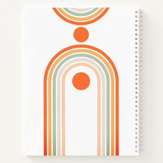 Monogram naam Boho Arch Multi Photo Trendy Girly Notitieboek (Achterkant)