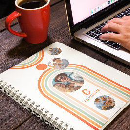 Monogram naam Boho Arch Multi Photo Trendy Girly Notitieboek