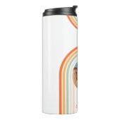 Monogram naam Boho Arch Multi Photo Trendy Girly Thermosbeker (Gedraaid links)