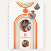 Monogram naam Boho boog multi foto trendy meisjesa Notitieboek (Voorkant)