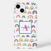 Monogram Naam Boho Regenboog Case-Mate iPhone Case (Achterkant)