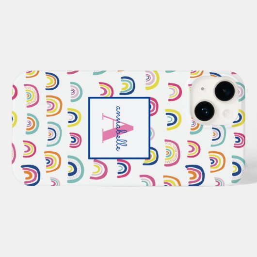 Monogram Naam Boho Regenboog Case-Mate iPhone Case (Achterkant (horizontaal))