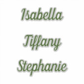 Monogram Naam Bosgroen Baby Shower Verjaardagen Sticker (Voorkant)