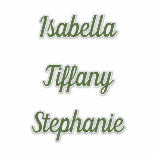 Monogram naam bosgroene baby shower verjaardagen sticker (Voorkant)